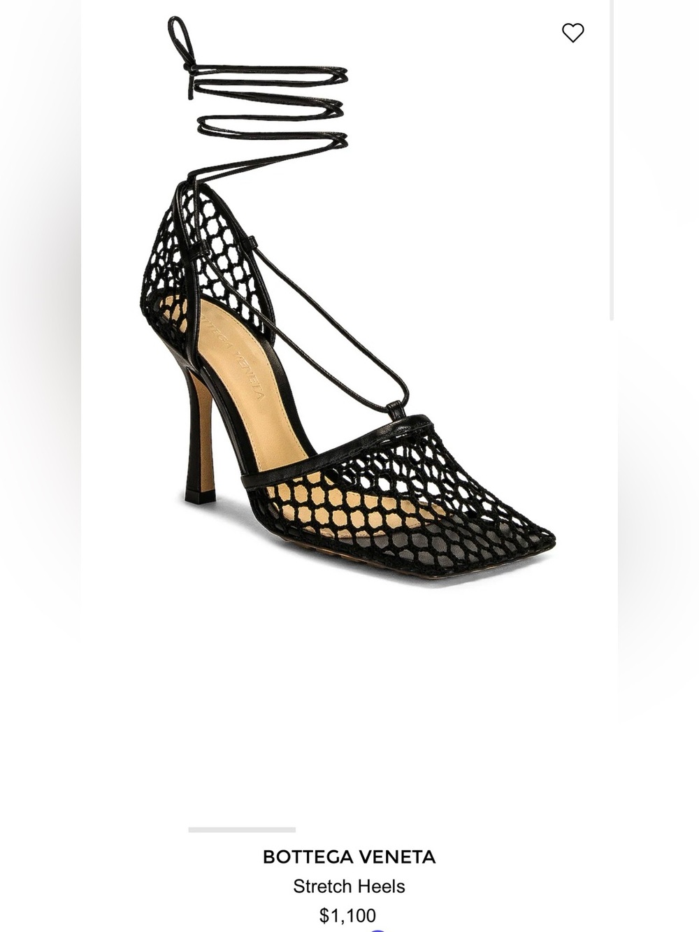 Bottega Veneta Black Mesh Lace-Up Pointed Stiletto Heels